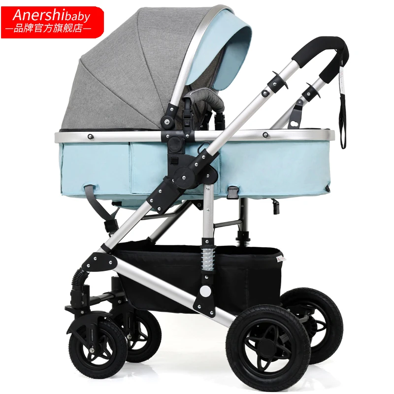 

Safe And High Landscape Baby Cart Can sit and lie Lightweight folding Suspension baby stroller