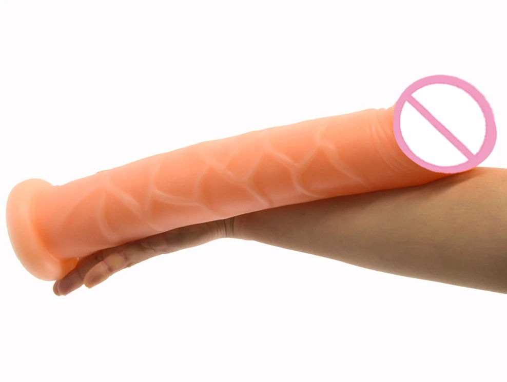 13.2 inch Black Realistic Super Big Dildo Flexible Penis Dick With Suction Cup Super Long Dildos for women masturbation adult