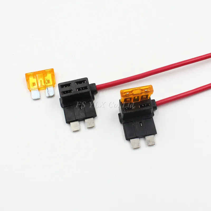 

10pcs Car Motor ATM Circuit Blade Style Fuse Adapter Cable Add-A-Circuit Fuse Holder Standard Blade Fuse ATO ATC 12v 24v 20A