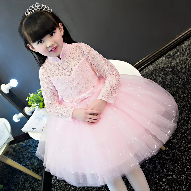 Elegant Girl Dress 2017 Summer New Fashion Pink Embroidery Lace Wedding Birthday Party Princess Dresses Baby Girl Luxury dresses Elegant Girl Dress 2017 Summer New Fashion Pink Embroidery Lace Wedding Birthday Party Princess Dresses Baby Girl Luxury dresses