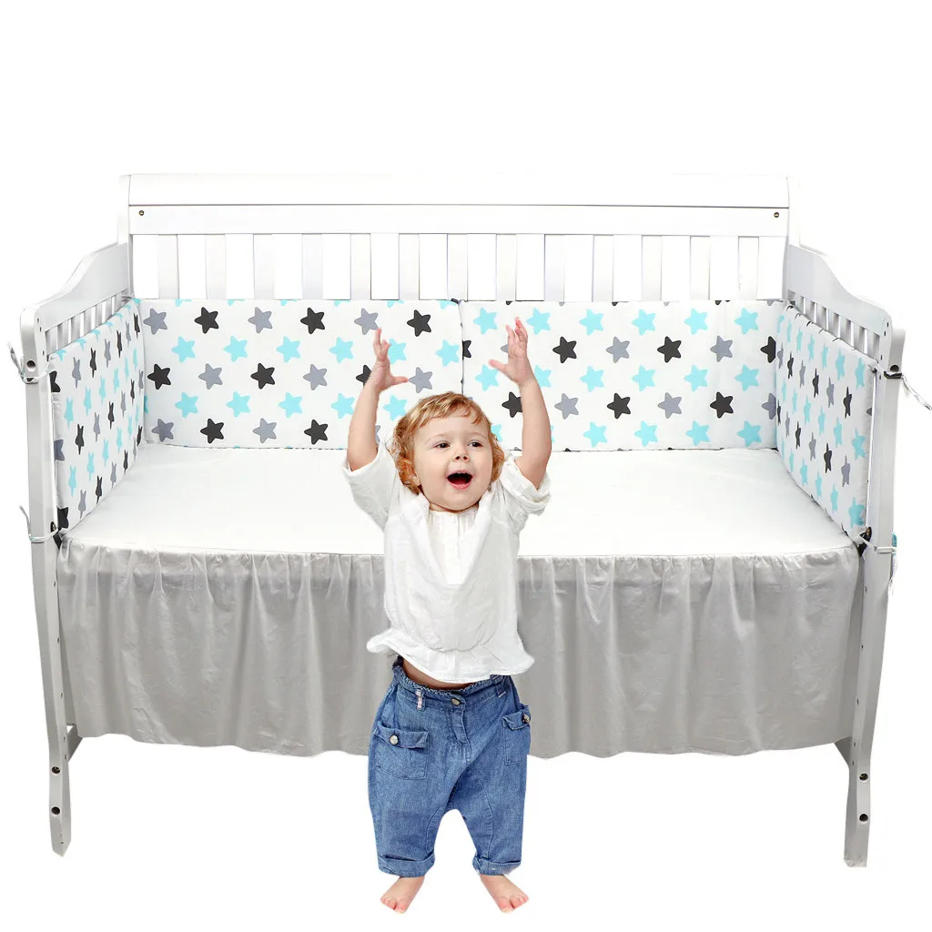 

Baby Bed Thicken Bumpers One-piece Crib Around Cushion Cot Protector Pillows 10 Colors Newborns Room Decor