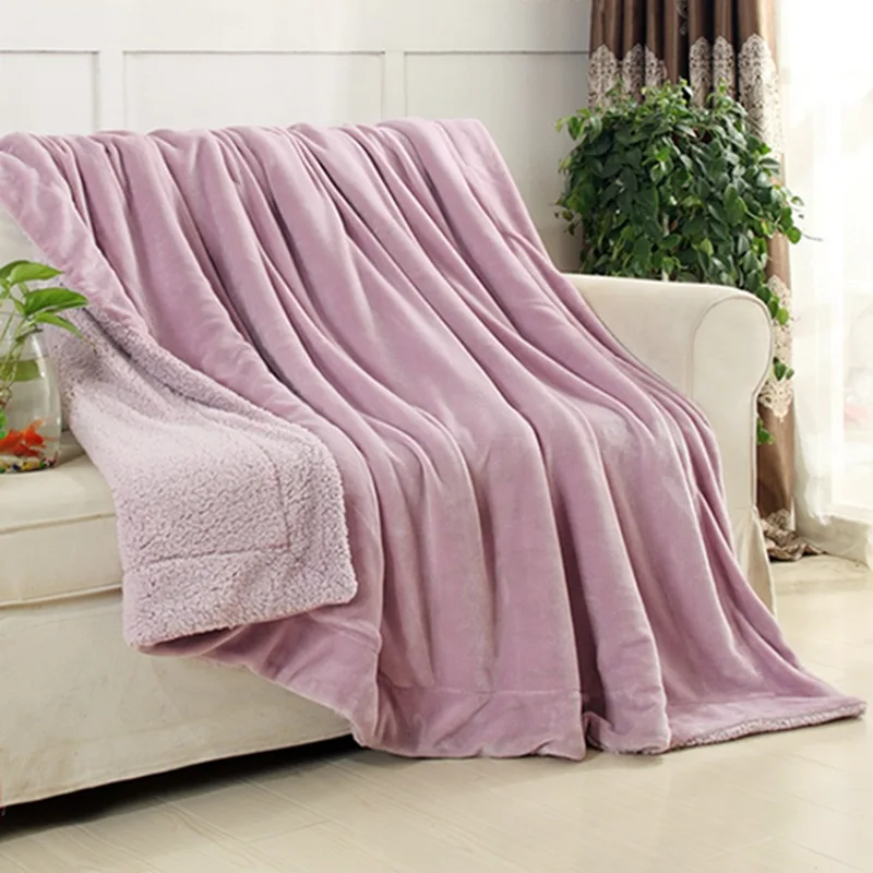 

LOVINSUNSHINE Thick Flannel Twin Fleece Blankets And Throws For Adult Nap Travel Solid Color Soft Cover Blanket AB#212