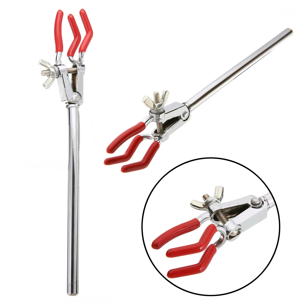 1pc Adjustment Three Jaw Clamp Extension Flask Clip Mayitr For Chemistry Lab Stand