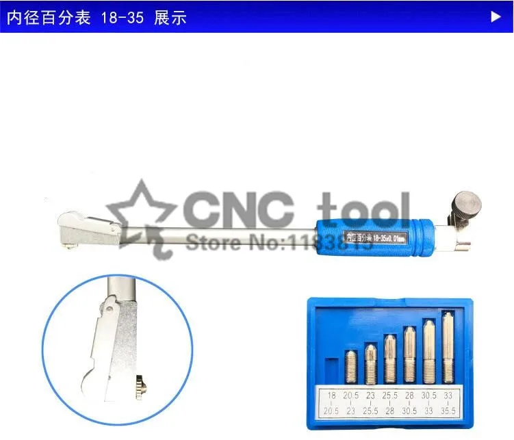 

Dial Bore Gauge 18-35mm/35-50mm/50-160mm 0.01mm Center Ring Dial Indicator Micrometer Gauges Measuring Tools