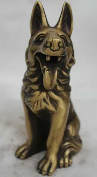 

8" China Chinese Bronze Folk Zodiac Year Fu Foo Dog Statue sculpture Feng Shui