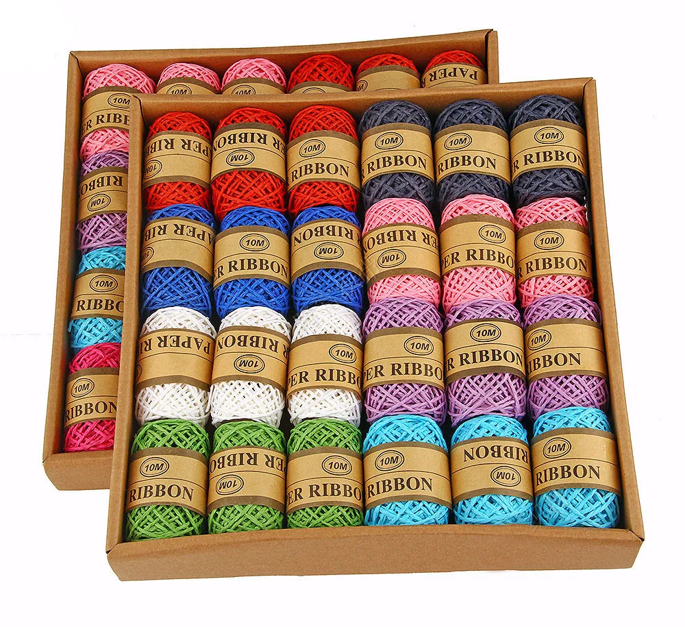 

Yarn 10m/volume Color double-stranded paper rope Flower packaging materials Kindergarten handmade draw Making braided AB088