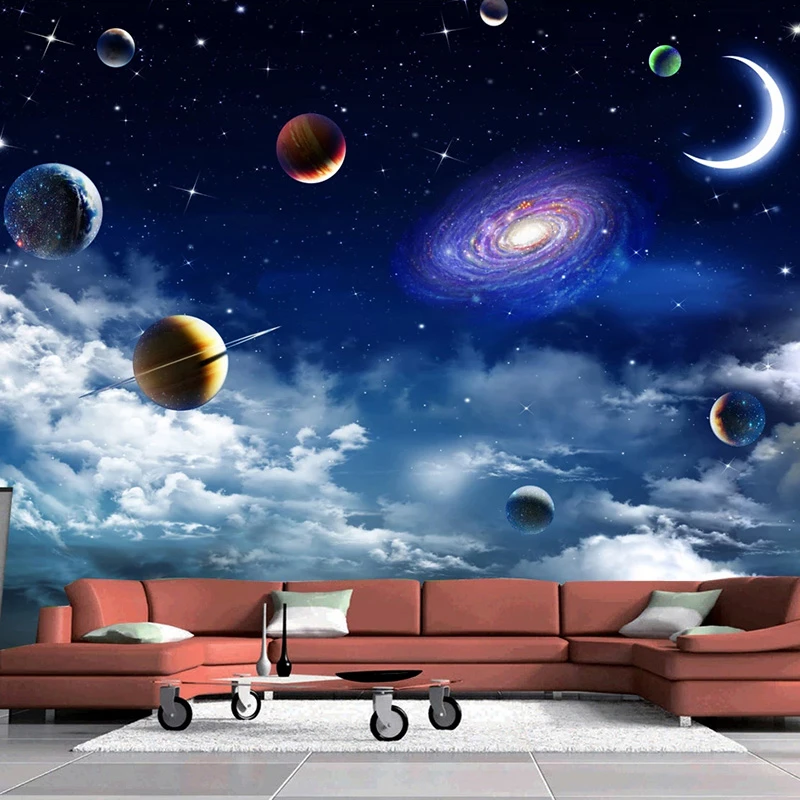 星空と宇宙をテーマにした3d壁紙 テレビの後ろの壁の装飾 リビングルーム ベッドルーム 壁紙 Aliexpress