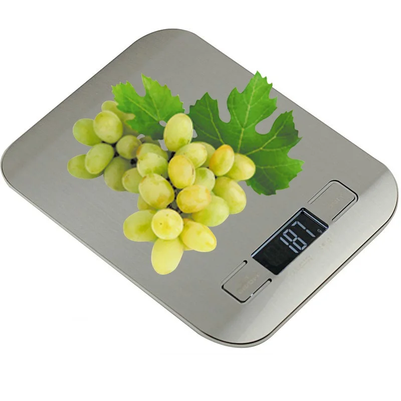 Digital Kitchen Scales 5KG with Super slim Stainless Steel Platform