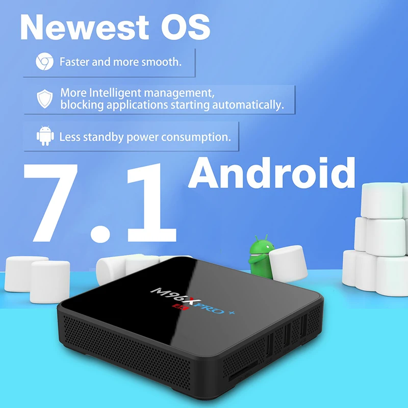 Smart ТВ BOX для Android 7,1 2 GB Оперативная память 16 Гб Встроенная память Amlogic S905W 4 ядра Media Player двойной WI-FI BT4.0 4 K HD M96X Pro Plus PK X96 мини