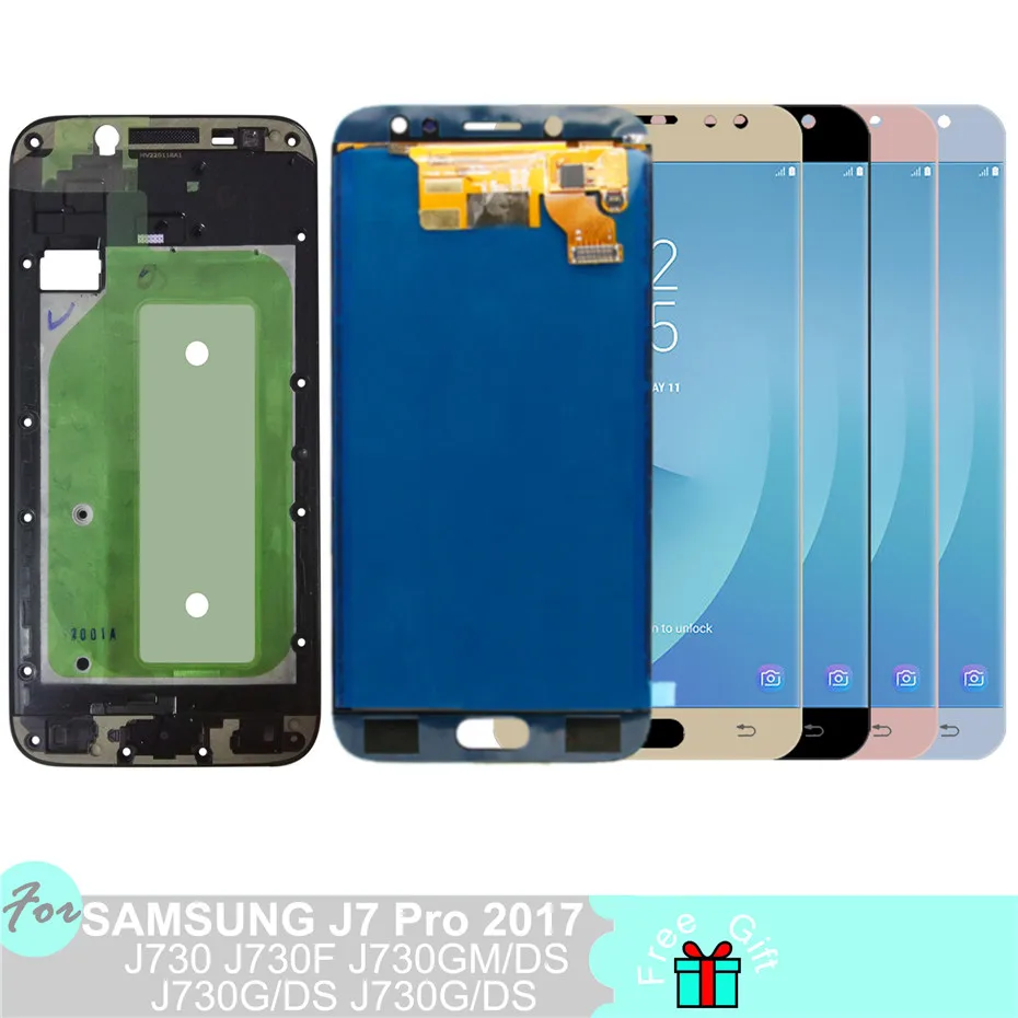 J730 ЖК-дисплей для samsung Galaxy J7 Pro J730 J730F дисплей SM-J730F/G/GM/FN/DS сенсорный экран дигитайзер сборка Замена Рамки