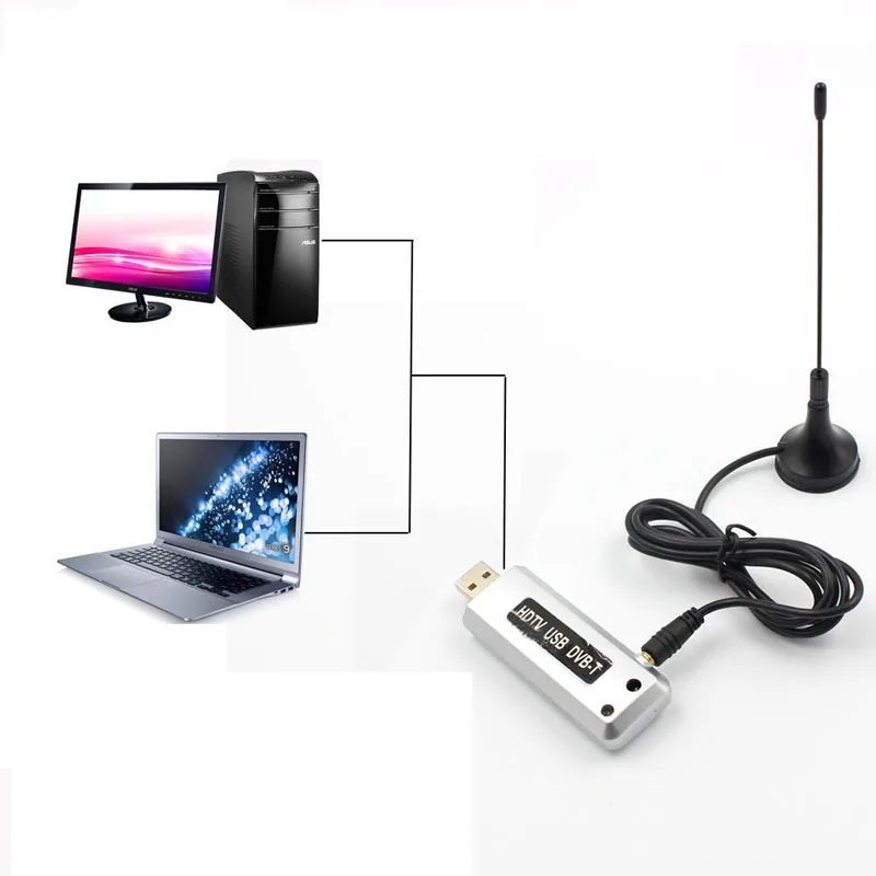1 шт. USB 2,0 DVB-T цифровой ТВ приемник HDTV программный ключ тюнера палка антенна ИК пульт дистанционного управления