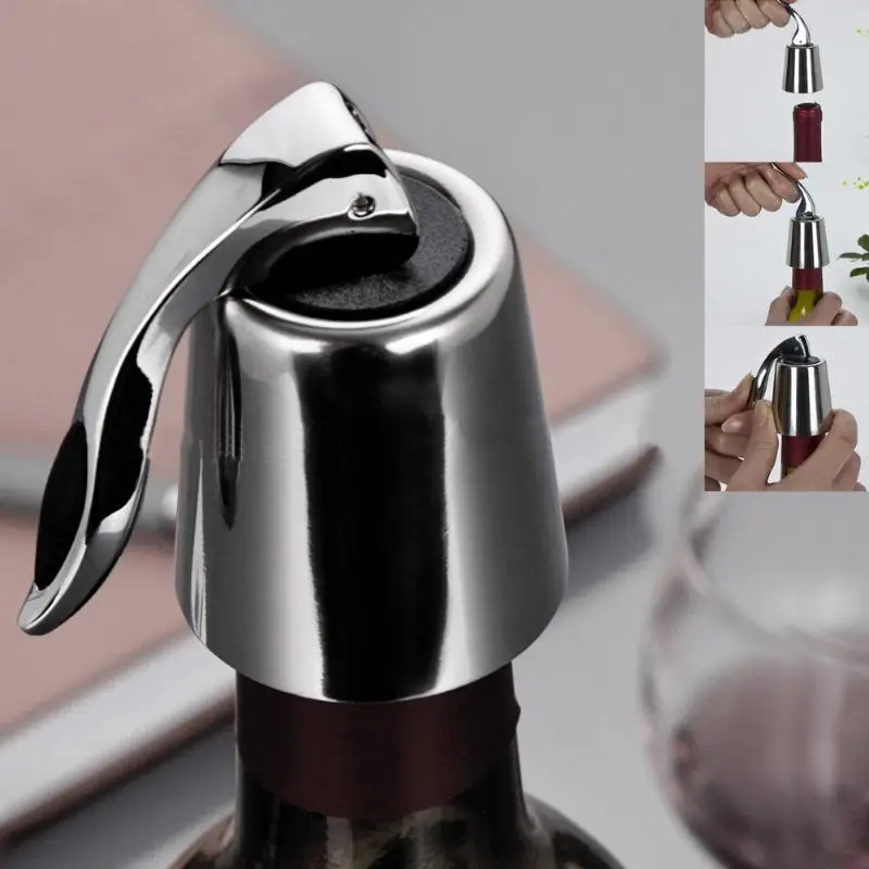 1pc Stainless Steel Wine Stopper Reusable Vacuum Sealed Red Wine