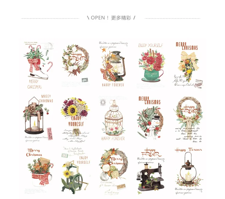 30 листов/Набор Рождественская поздравительная открытка с иллюстрациями/поздравительная открытка/подарки на Рождество и год