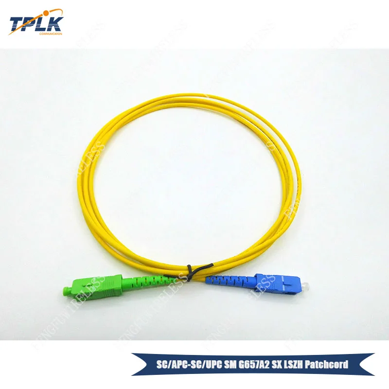 

10pcs/lot SC APC- SC UPC G657A2 3.0mm Simplex Singlemode 2M Optical Fiber patchcord LSZH