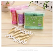 Детские маленькие палочки, уши, ватные палочки, средство для снятия макияжа, ватные диски, одноразовые двухглавые ватные палочки 2476