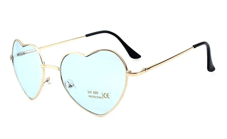 Женские солнцезащитные очки в форме сердца, металлические, для женщин, фирменный дизайн, модные, без оправы, любовь, очки Ray, мужские, зеркальные, oculos de sol - Цвет линз: c12