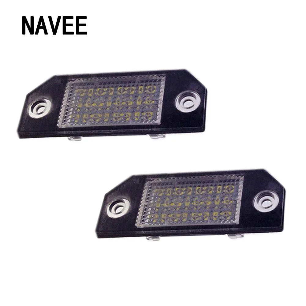 

2 PCS Car 24 LED Bulbs License Number Plate Light for Ford Focus MK2 03-08 C-MAX 03 6500K Car-styling Auto Light Source