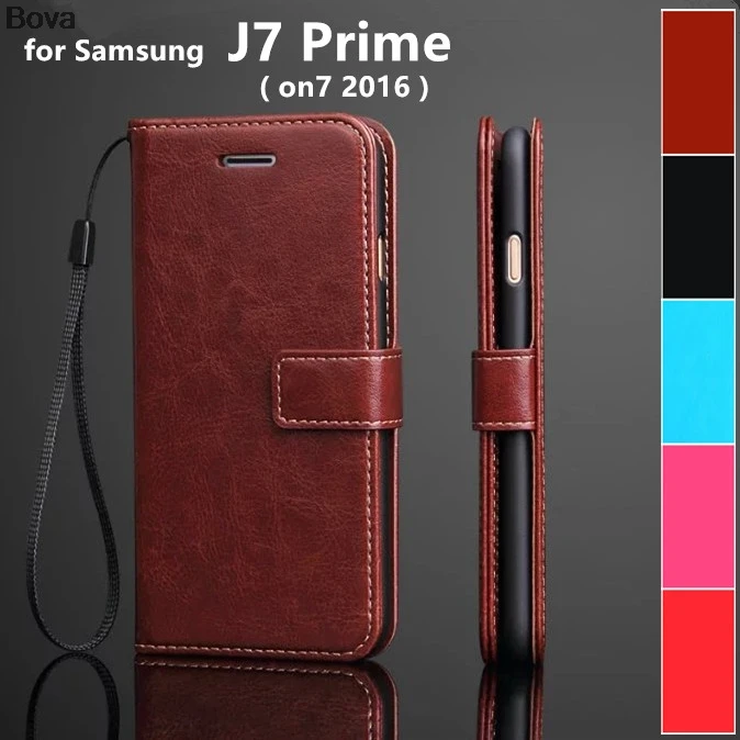 Чехол кошелек для Galaxy J7 Prime чехол с держателем карт Samsung On7 2016 G610F кожаный откидной