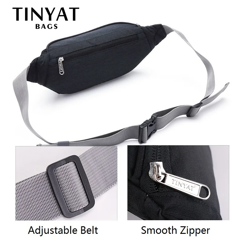 сумка на пояс Мужская поясная TINYAT повседневная холщовая через плечо унисекс с