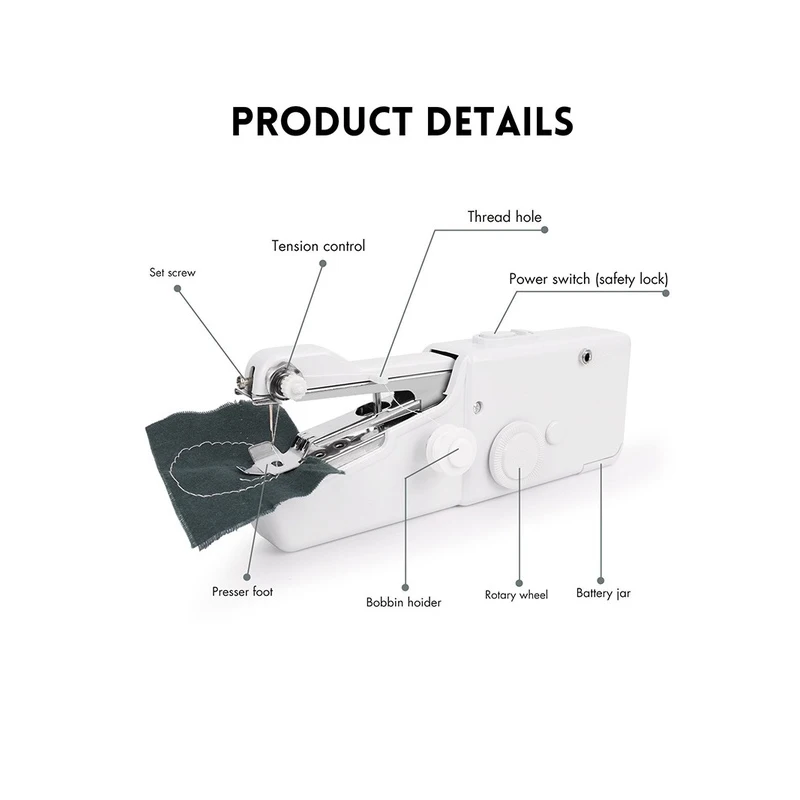 Портативная мини-швейная машина, Ручное шитье, рукоделие, беспроводные инструменты, электрическая швейная машина, набор для шитья, ремонт, сделай сам, путешествия