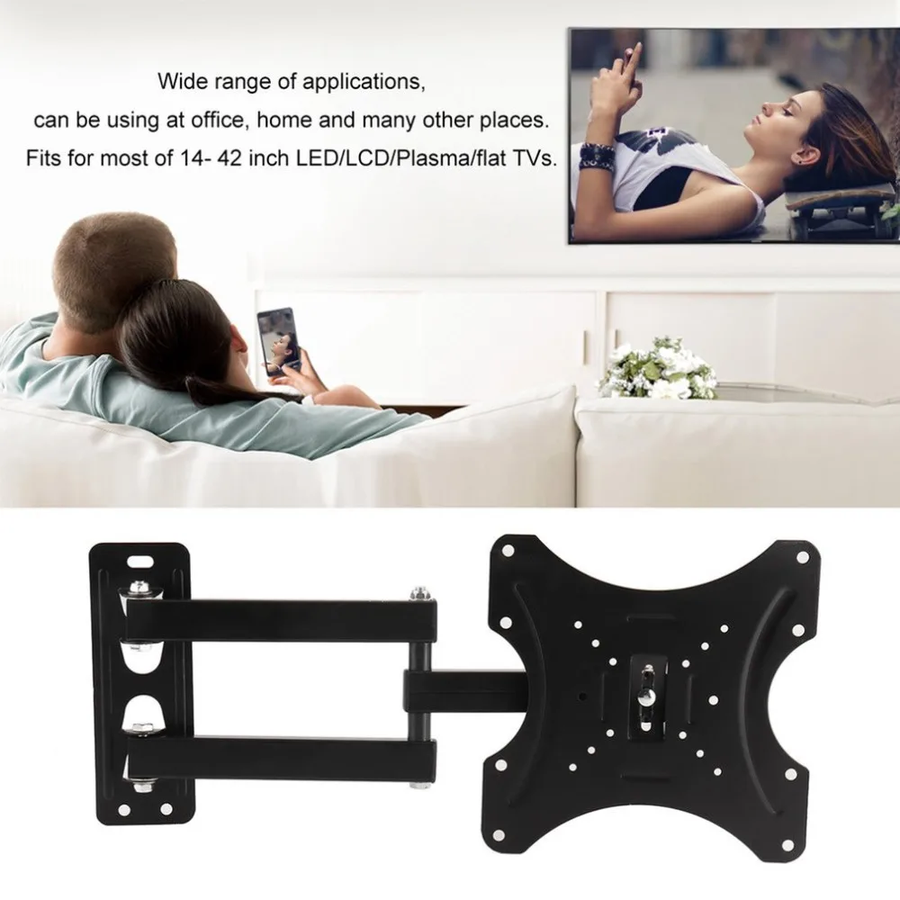 العالمي رف لتثبيت التليفزيون على الحائط قطب الميل الثابتة شقة شاشة تلفزيون مسطحة حامل حامل الإطار ل 14-42 بوصة LCD LED شاشة التلفاز العالمي رف لتثبيت التليفزيون على الحائط قطب الميل الثابتة شقة شاشة تلفزيون مسطحة حامل حامل الإطار ل 14-42 بوصة LCD LED شاشة التلفاز
