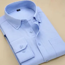 Мужская Повседневная рубашка на пуговицах, весна-осень, новая приталенная оксфордская рубашка с длинным рукавом, мужские деловые официальные Рубашки 4XL