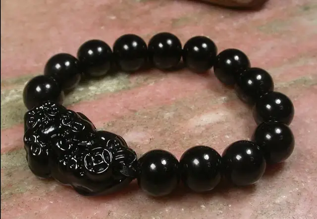 Wholesale price freeshipping ^ CHINESE Black stone Bead Dragon Pi Xiu