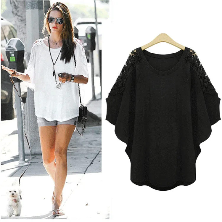 

Vestidos New 2017 summer female short-sleeved women Blouses fashion bat loose Casual Blouse Large size