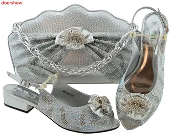 

doershow Italian Shoes with Matching Bags for Wedding Women Shoes and Bag to Match for party Nigerian Shoes and Bag! SWD1-32