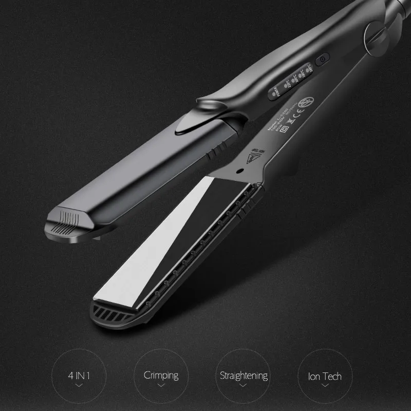 Alisador de Cabelo Grande a Pequeno 4 em 1 Intercambiáveis Rápido Placa Onda Milho Cabelo Elétrico Crimper Vacilar Ondulado Ferro Liso 42 2 Cheap Ferros alisamento