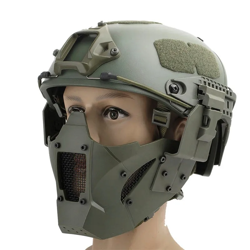 

WosporT Tactical Airsoft Paintball Iron Warrior Half Face Mask Single Use With Fast Helmet Military Protect Cycling Outdoor