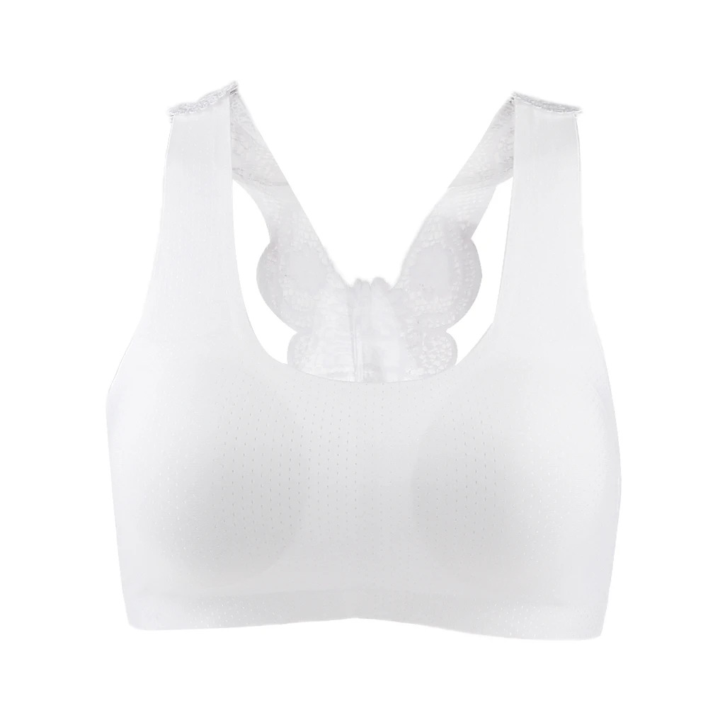Women Breathable Elastic Cotton Pullover Sport Bra Top Seamless Wireless Stretchy Bra with Removable Pads for Sport Activity