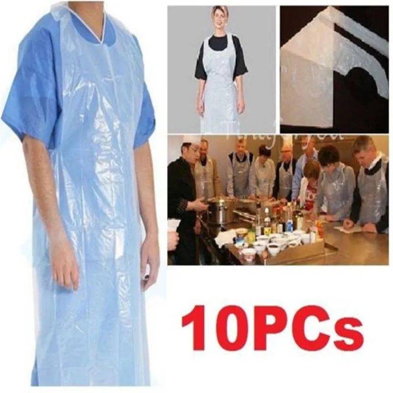 FD4598 new Home Kitchen Disposable Plastic Aprons White Polythene