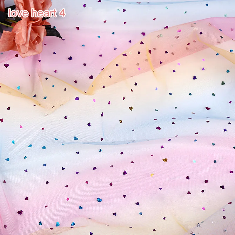 1 м градиент цвета радуги Марля звезды сетки Свадебные украшения блестки реквизит для фотосессии DIY аксессуары одежды