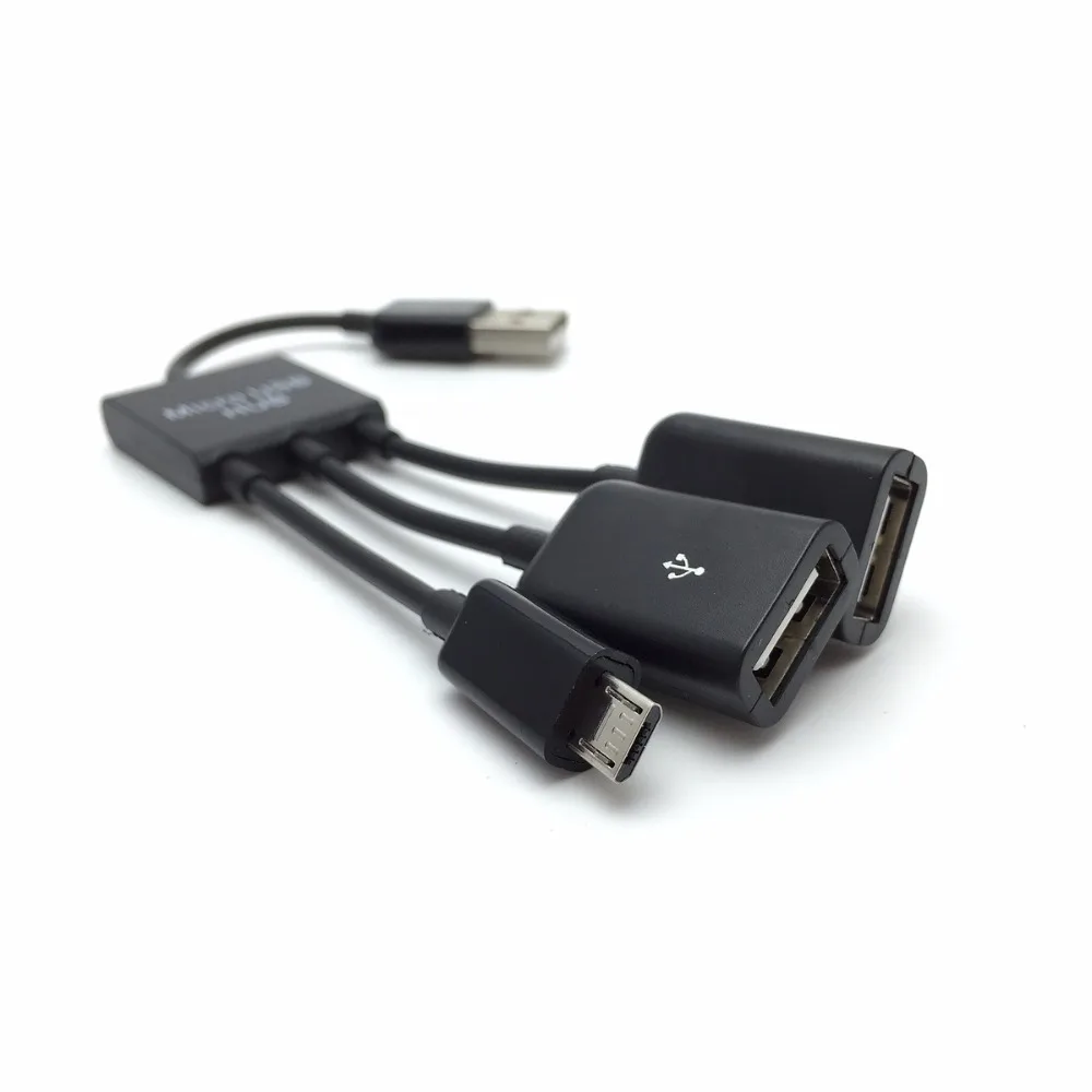 Концентратор с 2 портами USB 0 и кабелем Micro для зарядки Samsung Galaxy S3 S4 S5 HTC LG смартфонов