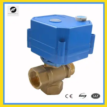 

CWX-25S 3/4'' DN20 3-way brass motorized ball valve with manual override function/position indicator DC12v DC9-24v CR02 3 wire