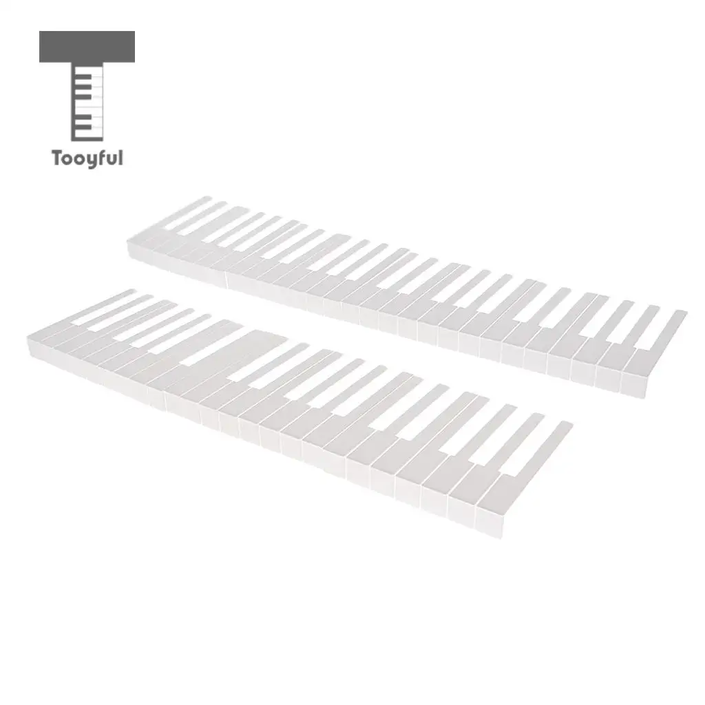 Tooyful 1 Set 52 Keys Piano Keytops Keyboard Replacement Key Top with Glossy Finish Piano DIY Accessory Maintenance Kit