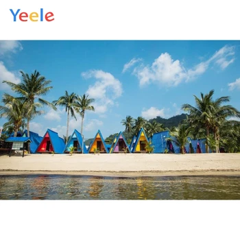 

Yeele Summer Palm Tree Sea Triangle House Photography Backdrops Vinyl Backdrop Custom Photo Backgrounds For Photo Studio
