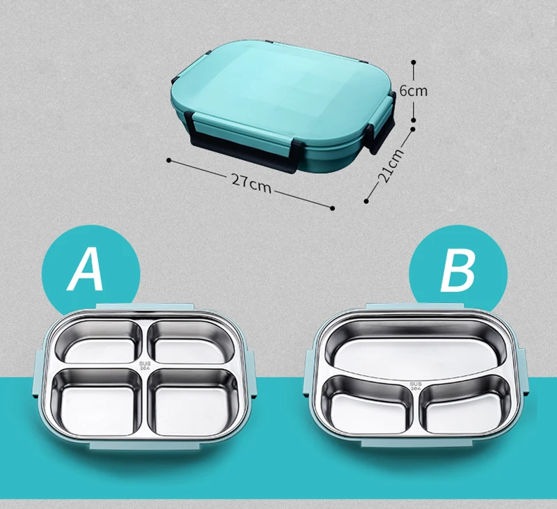 TUUTH High Quality 304 Stainless Steel Lunch Box Whit Bag Set Portable Leakproof for Kids Picnic School Food Container B4