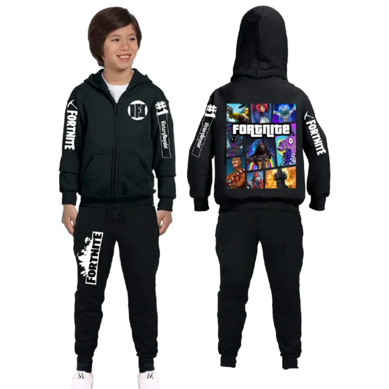 

Girl Boy Clothes Set Spring Autumn Kids Game Sweatshirt Long Sleeve Hoodies Figure Pattern Big Girls Boys Top Tee Set