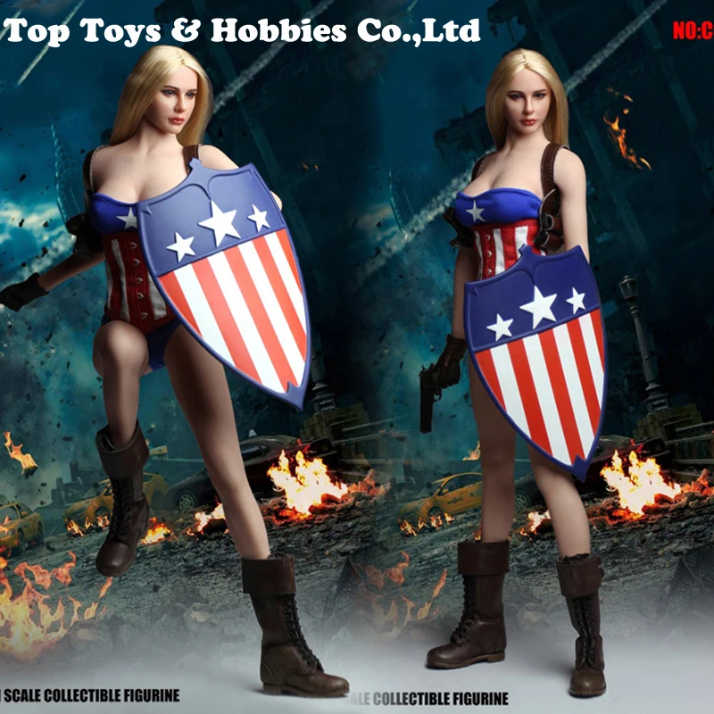 

1/6 Scale Female SUPER DUCK C019 girl Captain of America Bikini Clothes Fit 12'' Figure Body without body no head