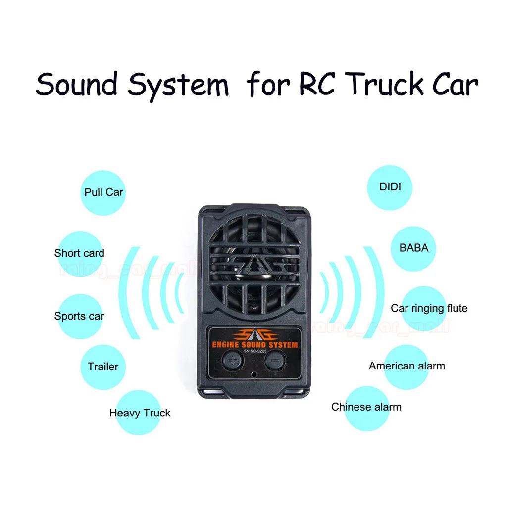 

2 in 1 ESS Engine Sound Simulation System SG-SZ03 Audio Sound with Loudspeaker for RC Climbing Car Army Truck Trailer 6.14