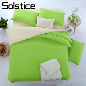 

Solstice Home Textile Solid Blue Beige Bedding Set Kid Adult Woman Girl Bedlinen Full King Duvet Cover Pillowcase Bed Flat Sheet
