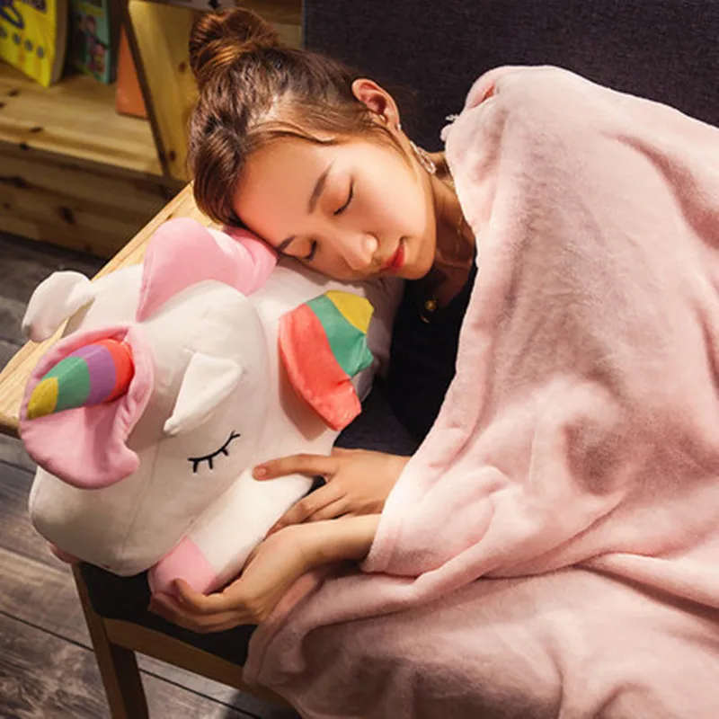 Cartoon pillow quilt dual-purpose nap pillow air-conditioning blanket coral velvet personality lovely cushion sofa bedding