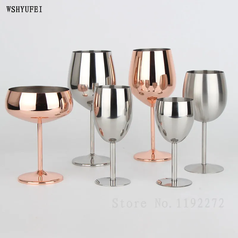 

WSHYUFEI 304 stainless steel wine glass High-end goblets Creative wine glass Ice cream cup