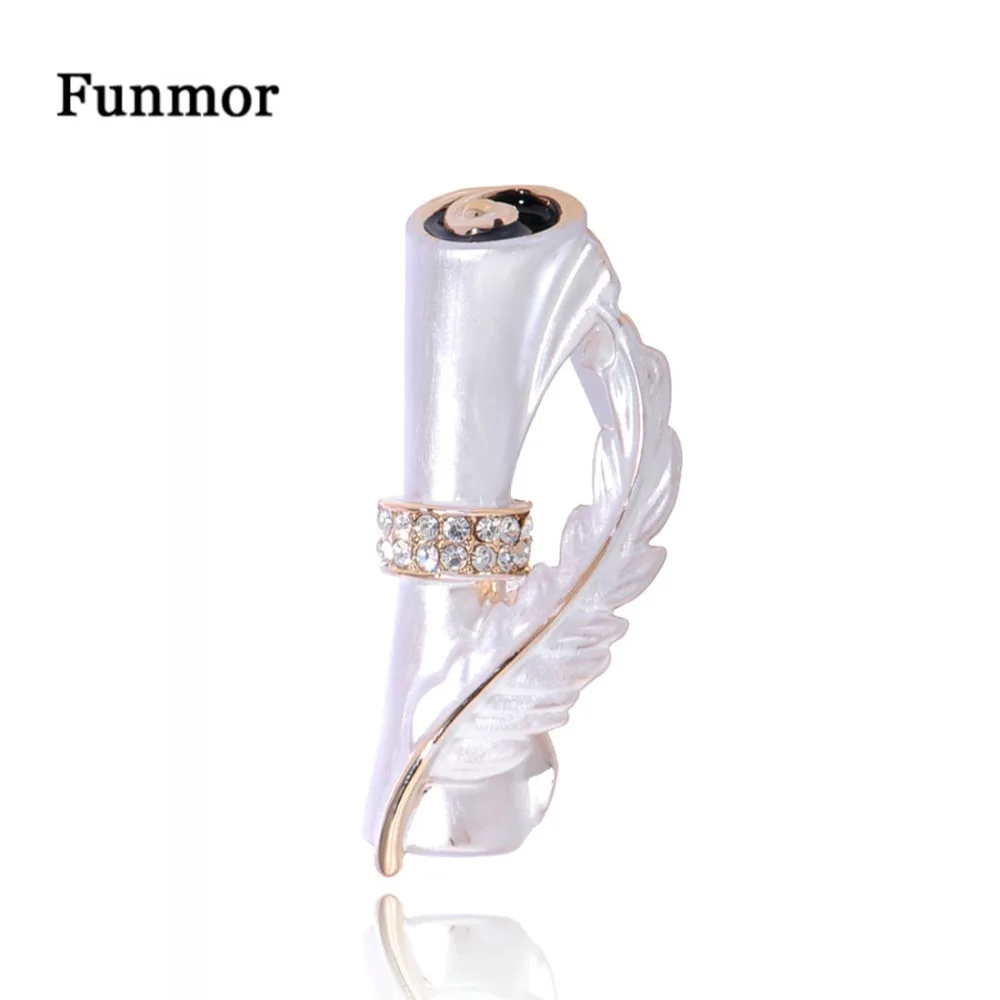Винтажная брошь Funmor с перьями эмалированные булавки надписью женский шарф для