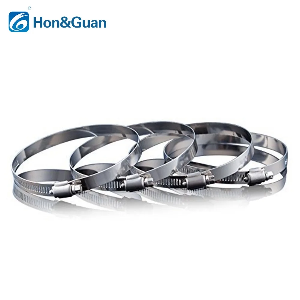 Hon& Guan, 2 шт., 5-дюймовые зажимы для шланга из нержавеющей стали, хомуты для воздуховодов, регулируемый хомут для шланга червячного привода для встроенного вентилятора(125 мм