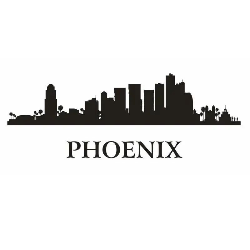 PHOENIX City Decal Landmark Skyline Wall Stickers Sketch Decals Poster