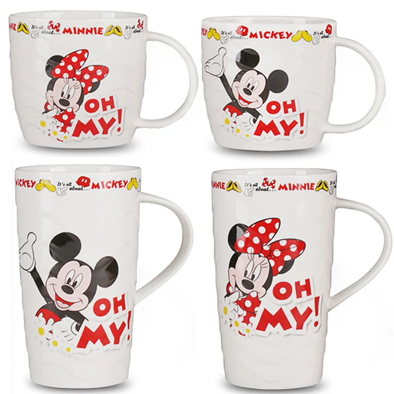 

Cute Mickey Minnie Cartoon Mug Ceramic Cups Milk Creative 260/375ml Fashion Mug Coffee Water Cup Cute Breakfast Cup Xmas Gift