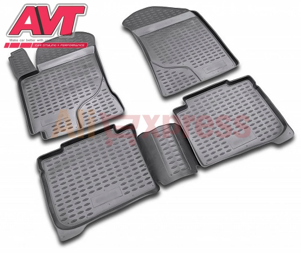 Floor mats for Kia Cerato 2004 2009 4 pcs rubber rugs non slip rubber